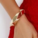  Gold Asymmetric Plated Alloy Bangle Bracelet