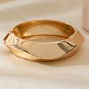  Gold Asymmetric Plated Alloy Bangle Bracelet