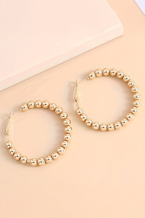 Gold Beads Hoop Earrings