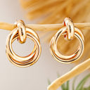  Gold Circles Stud Earrings