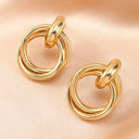  Gold Circles Stud Earrings