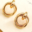  Gold Circles Stud Earrings