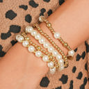  Gold Cross Pearls Decor Multi Layer Bracelets