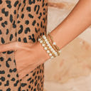  Gold Cross Pearls Decor Multi Layer Bracelets