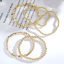  Gold Cube Beaded 5 Pcs Bracelet