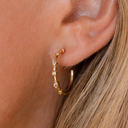  Gold Inlay C-shape Earrings