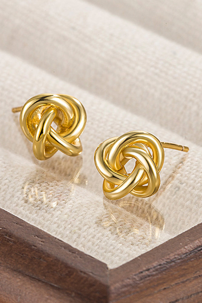 Gold Knotted Stud Earrings