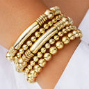  Gold Layered Elastic Bracelet Set