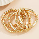  Gold Layered Elastic Bracelet Set