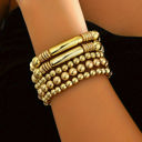  Gold Layered Elastic Bracelet Set