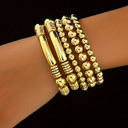  Gold Layered Elastic Bracelet Set