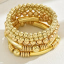  Gold Layered Elastic Bracelet Set