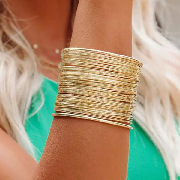 Gold Luxury Heavy Metal High Quality Open Wire Bracelet