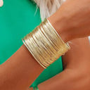  Gold Luxury Heavy Metal High Quality Open Wire Bracelet