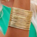  Gold Luxury Heavy Metal High Quality Open Wire Bracelet