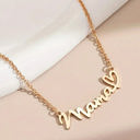  Gold mama Heart Pendant Chain Necklace