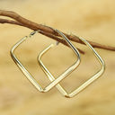  Gold Minimalist Square Hoop Earrings