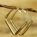  Gold Minimalist Square Hoop Earrings