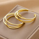  Gold Minimalist Triple Hoop Earrings