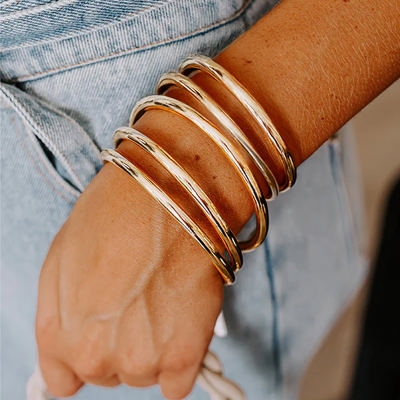 Gold Multi Layer Bangle Bracelet