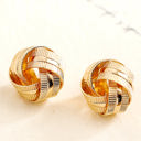  Gold Textured Knot Stud Earrings