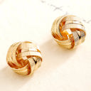  Gold Textured Knot Stud Earrings