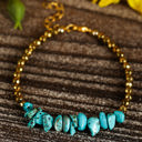  Gold Turquoise Beading Adjustable Bracelet