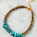  Gold Turquoise Beading Adjustable Bracelet