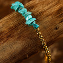  Gold Turquoise Beading Adjustable Bracelet