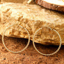  Gold Twisted Large Hoop Earrings