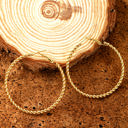  Gold Twisted Large Hoop Earrings