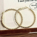  Gold Twisted Large Hoop Earrings
