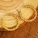 Gold Gold Vintage Textured Hoop Earrings