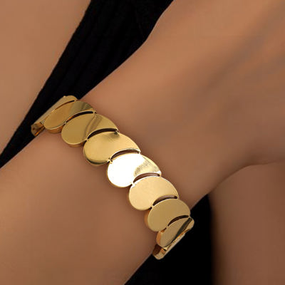 Gold Water Drop Patched Plated Titanium Steel Bangle