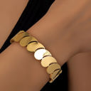  Gold Water Drop Patched Plated Titanium Steel Bangle