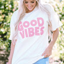  GOOD VIBES Chenille Embroidered Crewneck Tee