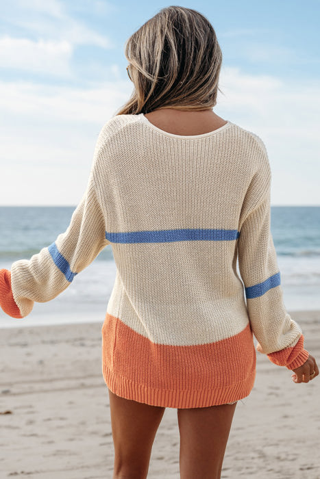 Gracelynn Striped Drop Shoulder Cozy Sweater