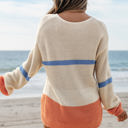  Gracelynn Striped Drop Shoulder Cozy Sweater