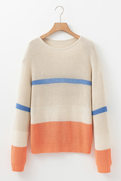 Gracelynn Striped Drop Shoulder Cozy Sweater