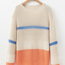  Gracelynn Striped Drop Shoulder Cozy Sweater