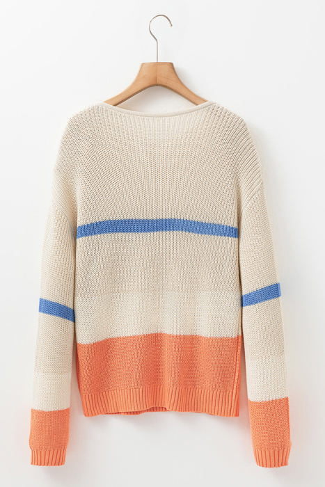 Gracelynn Striped Drop Shoulder Cozy Sweater