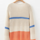  Gracelynn Striped Drop Shoulder Cozy Sweater