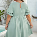  Gracie Plus Size Ruffle Trim Short Sleeve Dress