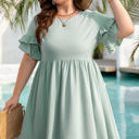  Gracie Plus Size Ruffle Trim Short Sleeve Dress