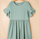  Gracie Plus Size Ruffle Trim Short Sleeve Dress