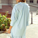  Gracie Seersucker Ruffled Puff Sleeve Mini Dress