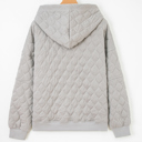  Gray Quilted Quarter Zip Plus Size Hoodie