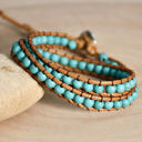  Green Double-Layer Hand-Woven Turquoise Beaded Bracelet