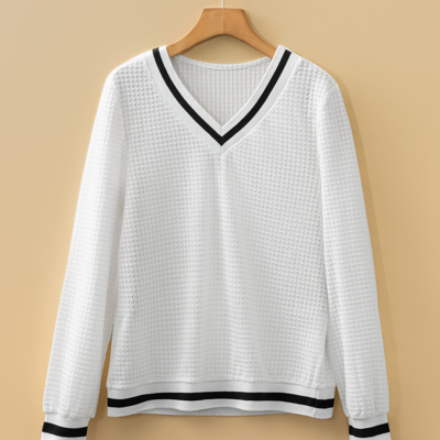 Greta Trim Pullover Waffle Top