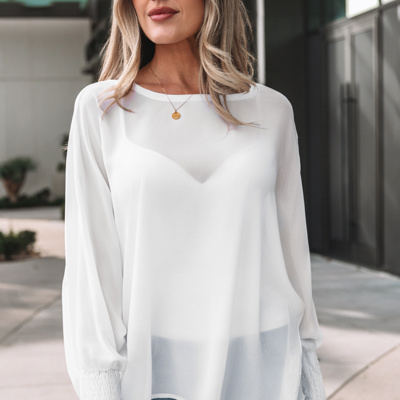 Gwen Sleeve Dolman Blouse Long Sleeve Top